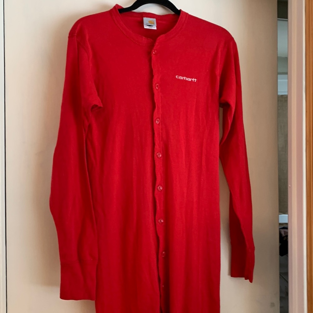 Red Cotton Carhartt Long johns!  Super cute!